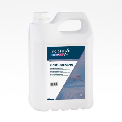 Flok Plus Flockningsmedel flytande 5 liter Tar bort mikropartikler/til filter m/sand/glas