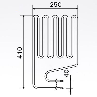 Bastuaggregat 1 500 W, 230 V Terminaler i sidan.