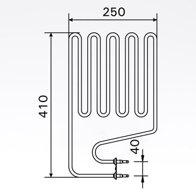 Bastuaggregat 2 000 W, 230 V Terminaler i sidan.