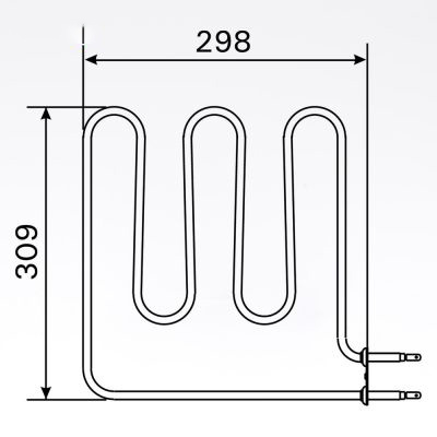 Bastuaggregat 1 500 W, 230 V Terminaler i sidan.