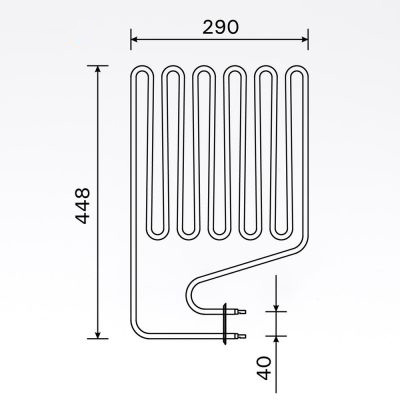 Bastuaggregat 2 500 W, 230 V Terminaler i sidan.