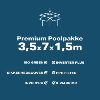 Premium Poolpakke 3.5x7x1.5m